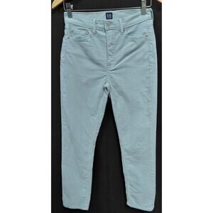 Vintage GAP Cigarette Denim Pants Light Blue Women Solid Slim 25